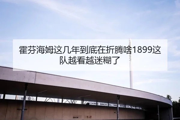 霍芬海姆这几年到底在折腾啥1899这队越看越迷糊了